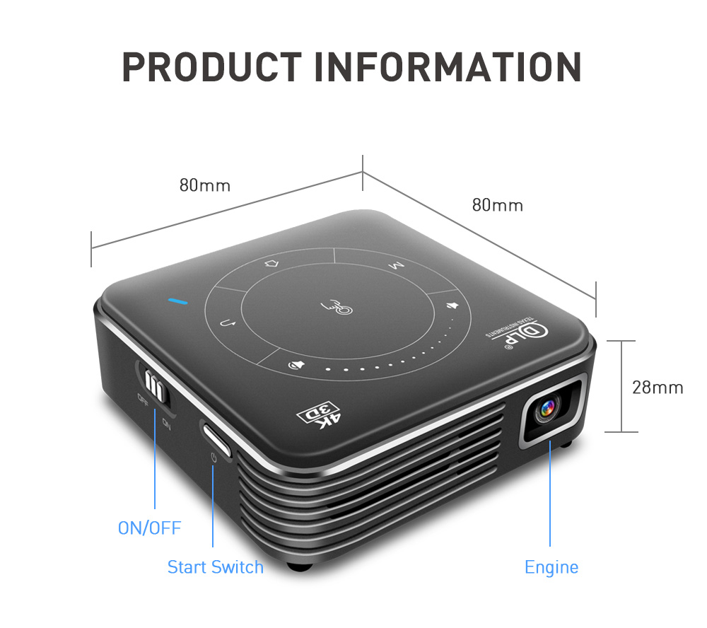 [YIDAHAI P11]55 ANSI LUMENS LED+DLP Mini pocket battery smart AI Theater Wireless wifi digital portable Projector