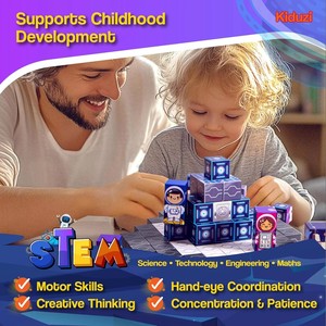 2,0 cm 0,8 pulgadas <span class=keywords><strong>100</strong></span> Uds Base espacial bloques de construcción magnéticos 3D STEM cubos de construcción magnéticos para niños juguetes ASTM CPC CE EN71 - Product Image 6