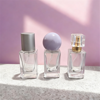 Mini bouteille de parfum vide de 15ml bouteille en verre cosmétique cloison carrée transparente avec différents bouchons