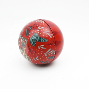 Custom Printed <b>Christmas</b> Tin Bauble Ball Food Grade Tinplate <b>Box</b> <b>Christmas</b> <b>Tree</b> Hanging Ornament Sphere Metal Packaging Can - Product Image 2