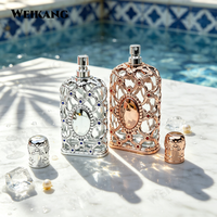 Flacon de parfum vide 3ml, 6ml, 12ml, 10ml, en verre blanc, avec strass sertis à la main, zéro déchet, pour marque de boutique