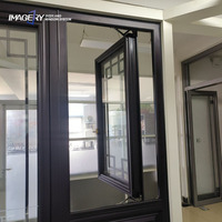 Fenêtres en verre de luxe à isolation thermique, cadre en aluminium, fenêtres anciennes authentiques avec grille en verre intégrée, design élégant, en vente
