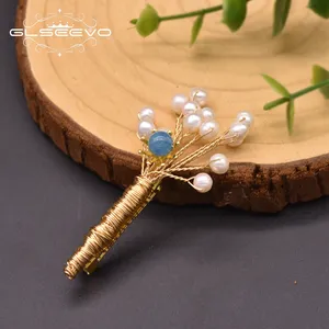 Handgemachte Luxus Vintage Brosche Pin für Frauen Hochzeit natürliche Süßwasser Perle Brosche