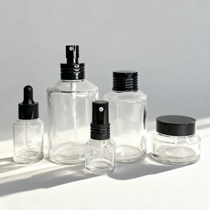 Contenitori Cosmetici di Lusso Marroni per Prodotti di Bellezza e Cura della Pelle, Contenitori con Contagocce e Vasetti per Creme - Product Image 4