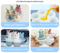 Moules à sucettes glacées en silicone pour bébés, fabricant de glaces pour tout-petits, mini-moule de congélation pour lait maternel et jus de fruits