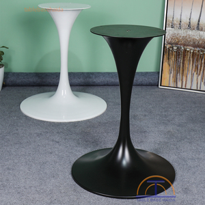Base de mesa redonda moderna de tulipán, pata de acero de Metal grande en blanco y negro para restaurantes, hoteles, sala de estar al aire libre, apartamentos, parques - Product Image 5