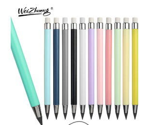 Nouvelle arrivée d'articles scolaires avec logo personnalisé crayons standard noirs à <span class=keywords><strong>dessin</strong></span> <span class=keywords><strong>simple</strong></span> <span class=keywords><strong>crayon</strong></span> blanc en bois sans fin gomme à <span class=keywords><strong>crayon</strong></span> en plastique - Product Image 1