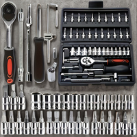 Juego de 46 Piezas de Herramientas para Reparación de Automóviles CR-V, Herramientas Manuales para Motocicletas Todoterreno, Juego Completo de Llaves de Trinquete
