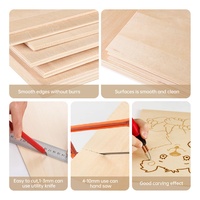 Láminas de Madera de Tilo de 24x24 Pulgadas y 3 mm de Grosor para XTool P3 80W Creality Falcon A1, Listas para Láser, Multicapa, Núcleo Sólido