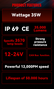 Светодиодные противотуманные фары 90W 24V H9 H8 HB3, двойной луч, 18000LM, CANBUS, 6000K, белый свет, турбоохлаждение, Plug & Play, универсальные, прочные - Product Image 3
