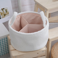 Panier de rangement rond uni simple, grande capacité, avec poignées, pratique pour la maison