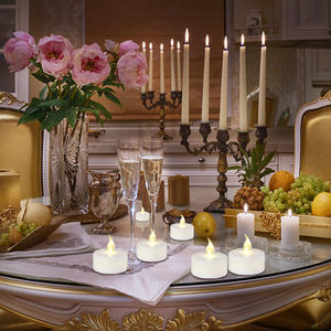 Oshine Warm White LED Tea Lights Long Lasting Flameless <strong>Candles</strong> for Table Centerpiece Mantelpiece Festival Ambiance - Product Image 6