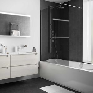 Pantalla de <span class=keywords><strong>bañera</strong></span> sin marco de varios tamaños, <span class=keywords><strong>Panel</strong></span> de ducha de vidrio templado transparente con sello antifugas, divisor de baño moderno - Product Image 6