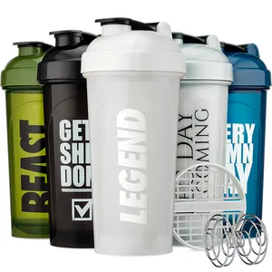 1pc protein shaker bottle with mixball blender bottle fitness gym