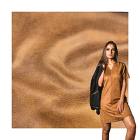 Tissu en microfibre tricotée collée, effet daim scuba bronzé, 320 g/m², 95 % polyester, 5 % élasthanne, très demandé