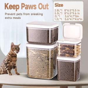 ชุดกล่องเก็บอาหารแห้ง 4 ชิ้น ผลิตจากพลาสติก ปิดผนึกอย่างดี เหมาะสำหรับเก็บซีเรียล อาหารสัตว์เลี้ยง ธัญพืช ถั่ว สำหรับใช้ในครัว - Product Image 2