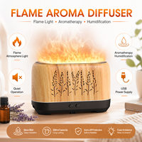 Diffuseur de flamme ultrasonique 200 ml, arrêt automatique, brume silencieuse, humidificateur aromathérapeutique pour chambre à coucher, yoga, spa, diffuseur d'arômes