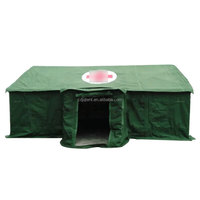 Tente de camping robuste à double couche en toile vert olive, abri imperméable quatre saisons pour les conditions climatiques froides et les interventions de secours en cas de catastrophe