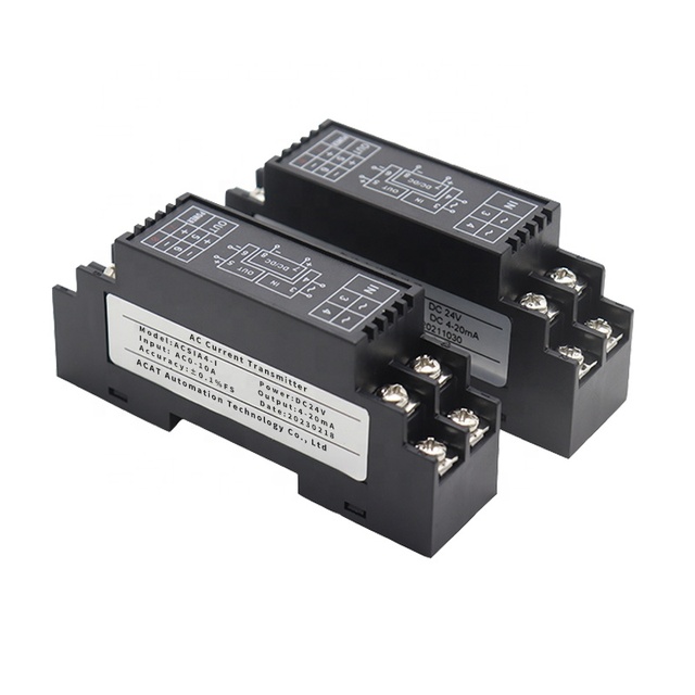 24v Dc 2 Wire 0-500ma 0-20A AC Current Transmitter with Analog Output 4-20mA 0-10V AC Current Transmitter Transducer