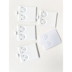 Tarjeta de exhibición de joyería de <span class=keywords><strong>espuma</strong></span> pequeña personalizada almohadilla de hojaldre blanca embalaje de collar pendientes de plástico almohadilla de hojaldre de tarjeta con impresión de plata - Product Image 3