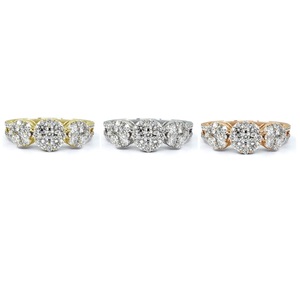 Bague personnalisée en or blanc massif 18 carats avec diamants véritables, style cluster fin, pour femme, idéale pour fiançailles, mariage, fête, cadeau romantique et classique - Product Image 4