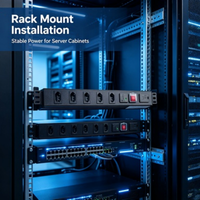 PDU de protection contre les surtensions montable en rack, prise standard UK/EU/US avec câble de 1,5 m, en stock pour les centres de données - Offre Spéciale
