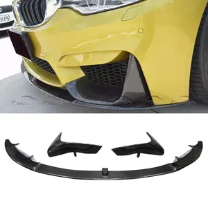 P stil karbon Fiber ön dudak tampon Splitter Flaps BMW F80 M3 F82 F83 M4 çene spoiler 2014 +