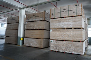 Tablero MDF de melamina de grado Beige 4x8 E1 con brillo laminado de PVC UV en ambos lados Hoja de madera contrachapada de 18mm para cocina moderna Precio bajo - Product Image 6