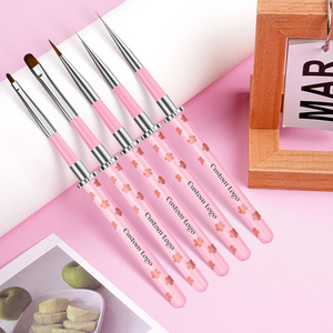 Pinceaux à liner pour nail art, ultra fins, rose, 7/9/11/15/20 mm, personnalisés, synthétiques/en poils de Kolinsky, <span class=keywords><strong>extra</strong></span> fins, pour nail art - Product Image 3