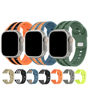 Bracelet de montre connectée Upro, bracelet sport en silicone, double couleur, respirant, pour Apple Watch S10 42 44 45 46 49 mm - Product Image 2