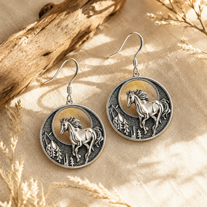 Set Collana e Orecchini Vintage Cavallo della Foresta per Donna, Gioielli Unici di Moda - Product Image 3