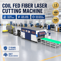 Découpeuse laser à fibre à bobine personnalisée avec dérouleur hydraulique automatique 2000W 10T, ligne de découpe de bobines pour usine de tôlerie