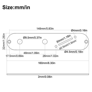 Placa de Control de Acero de 32 mm con Ranura para Interruptor en Ángulo para <span class=keywords><strong>Guitarra</strong></span> Eléctrica Fender <span class=keywords><strong>Telecaster</strong></span> - Product Image 3
