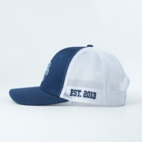 Casquette de camionneur structurée à 6 panneaux, broderie de haute qualité 100% coton, casquettes de camionneur personnalisables, casquette bleu marine