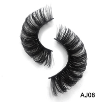 Fluffy d Curl Bande Russe Faux Cils Extension Vison 3d Volume Cils Vente En Gros Marque Privée Fluffy 18 mm Vison Fourrure Lash