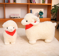 Peluche Agneau Personnalisée avec Écharpe, Jouet Doux en Forme de Mouton, Adorable Coussin Agneau Moelleux avec Écharpe pour Enfants, Cadeau et Décoration d'Intérieur