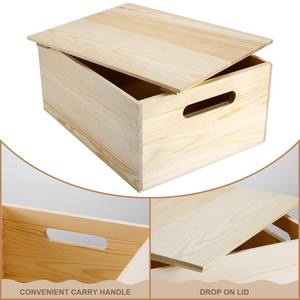 Eco-Friendly Pine <strong>Wood</strong> Rectangle Household <strong>Storage</strong> <strong>Box</strong> - Product Image 2