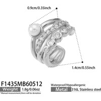Boucles d'oreilles Huggie Gaovo Vintage en forme de C avec perles et zircons cubiques pour femme, en acier inoxydable plaqué or 18 carats, sans perçage, bijoux de mode