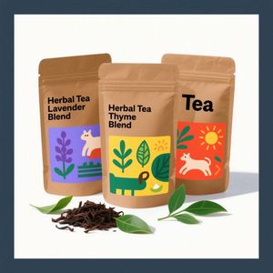 Custom Printed Eco Friendly Food Grade Resealable Zipper Aluminum Foil Mylar Tea Stand up Pouch for Loose Tea - Product Image 5
