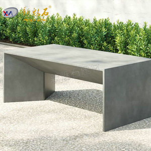 Nuevos Materiales de Construcción de Piedra, Banco Artístico GRC Blanco Gris, Personalizable, Asiento para Parque al Aire Libre, Resistente al Agua y a las Manchas - Product Image 4