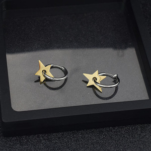 Meilleures Ventes 2026 : Boucles d'oreilles pendantes exquises en forme d'étoile, design de niche, unisexe, en acier inoxydable, bijoux tendance en gros - Product Image 2