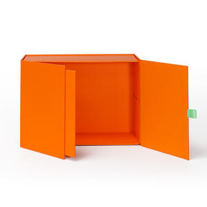 กล่องของขวัญกระดาษแข็งพับได้แบบสองประตู 1 ชิ้น รีไซเคิล พร้อมริบบิ้น - Product Image 3