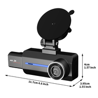 Caméra de tableau de bord 24H avec 3 caméras 2K+720P+720P, vision nocturne IR, batterie de stationnement 24h, pour voitures