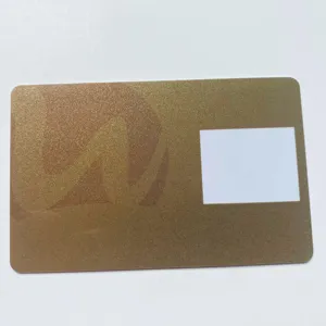 反射光泽饰面金色聚氯乙烯塑料卡13.56兆赫1k智能集成电路/带白色窗口的身份证