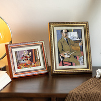 Cadre photo vintage en résine à finition ornée avec présentoir en plexiglas, durable, écologique, décoration rétro pour la maison, décoration de table