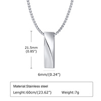 Collier en acier inoxydable en gros, plaqué argent noir, pendentif barre torsadée, chaîne à maillons, colliers de couple, chaîne longue