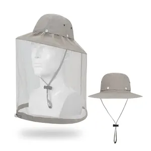 Chapeau de Safari en plein air anti-moustique, chapeau de soleil, bob de camping