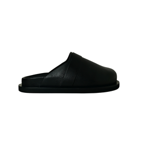Sandales unisexes confortables et légères en cuir de vache véritable faites à la main avec une large bande et une semelle épaisse pour l'été, couleur noire - Product Image 3