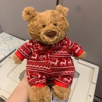 Ourson en peluche de Noël style Jellyca UK, 26 cm, ultra doux, pyjama rouge imprimé renne, jouet en peluche, cadeau de Noël B2B