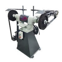 Machine industrielle de polissage de bande abrasive de deux stations pour la poignée de porte de pièces de robinet en métal
